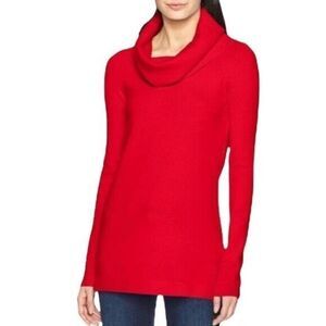 French Connection Women's Mars Red Cowl Neck Tunic Blouse Size XL